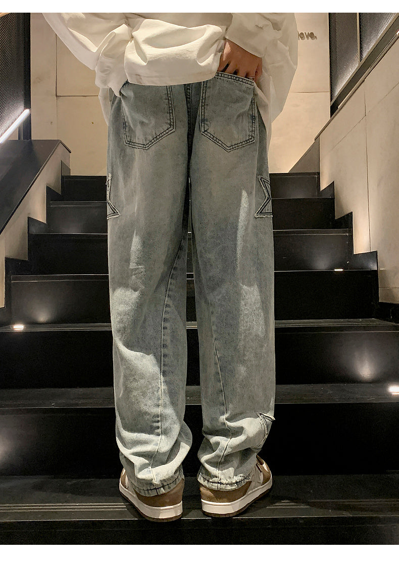 Star Embroidery Jeans
