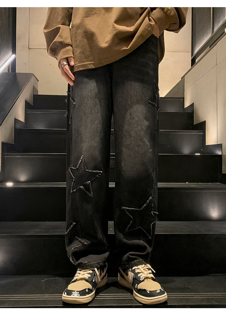 Star Embroidery Jeans