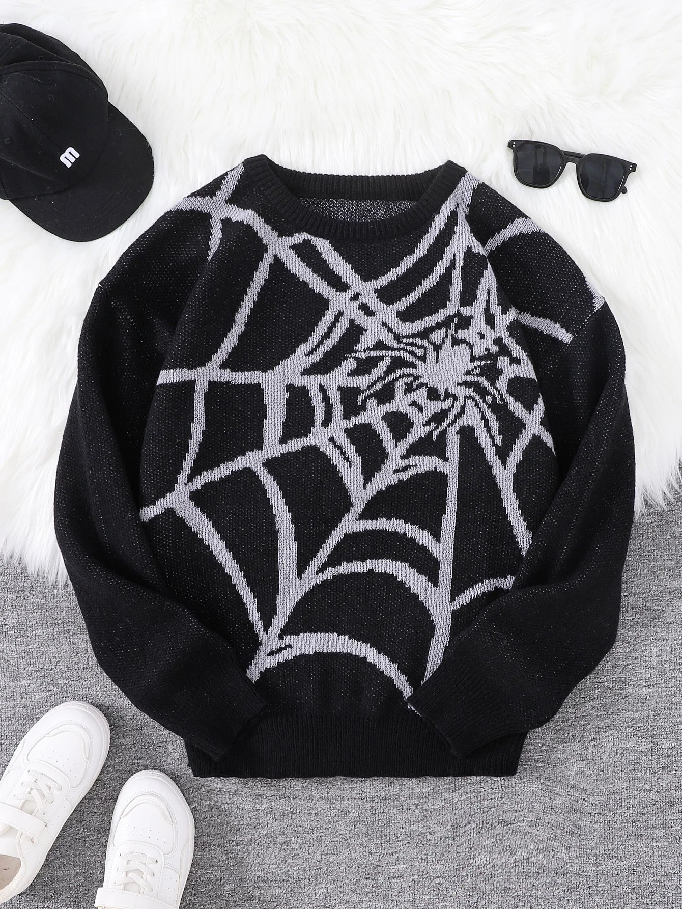 Winter Spider Web Sweater